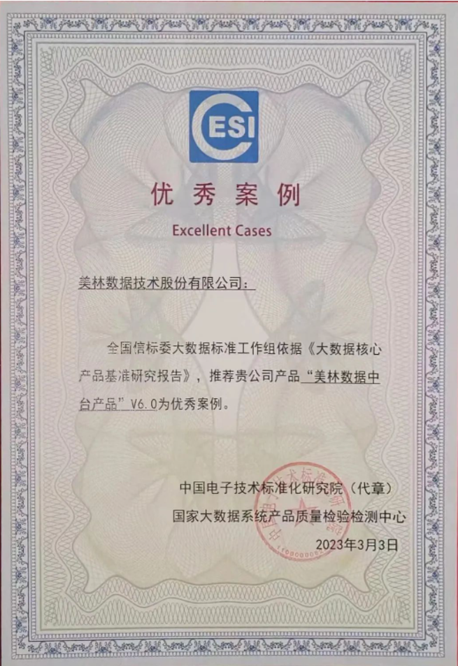 美林?jǐn)?shù)據(jù)中臺產(chǎn)品榮獲優(yōu)秀案例獎
